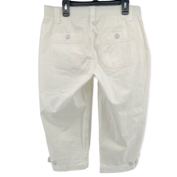 Gloria Vanderbilt Petites Crystal White Ribbed Utility Skimmer Capri Pants 4P - Picture 9 of 16